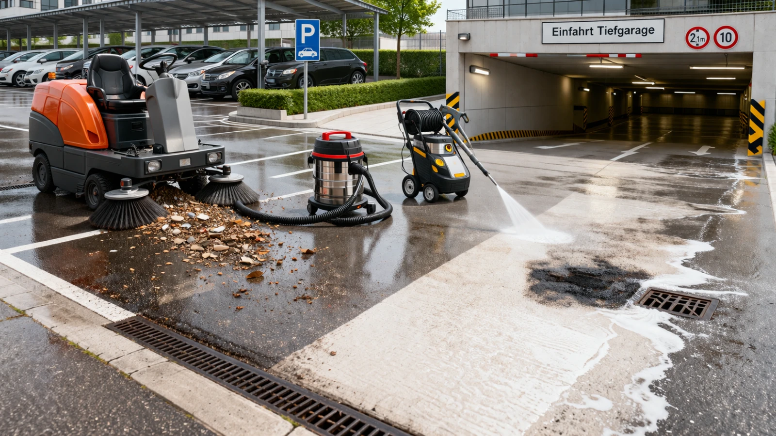 Parkplatzreinigung